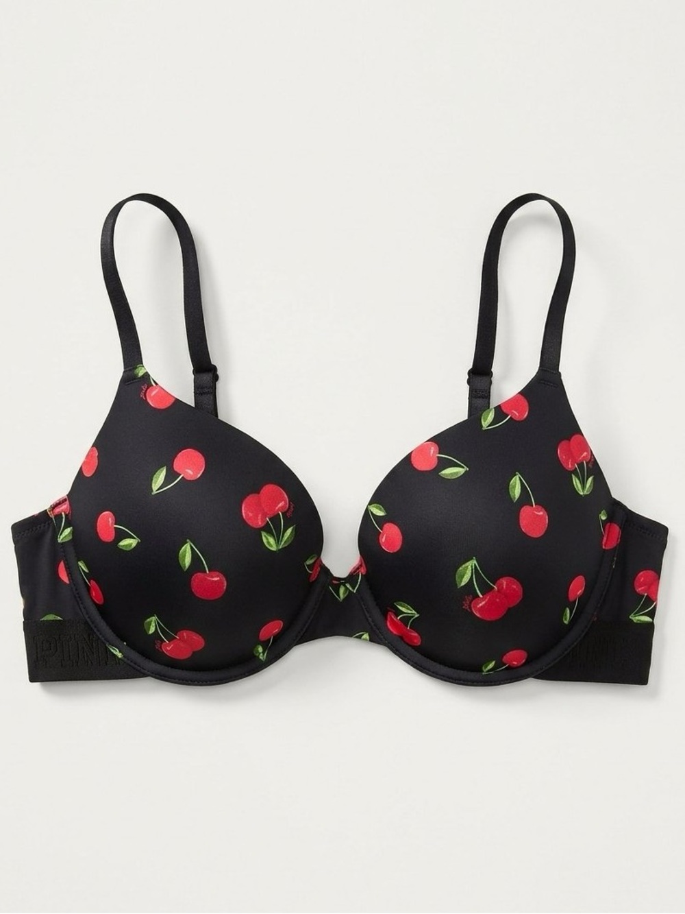 PINK Victoria's Secret Black Cherry Print Push-Up Bra